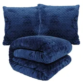 Poszewki na poduszki - Koc 150x200 + 2x POSZEWKA FUERO GRANATOWY - miniaturka - grafika 1