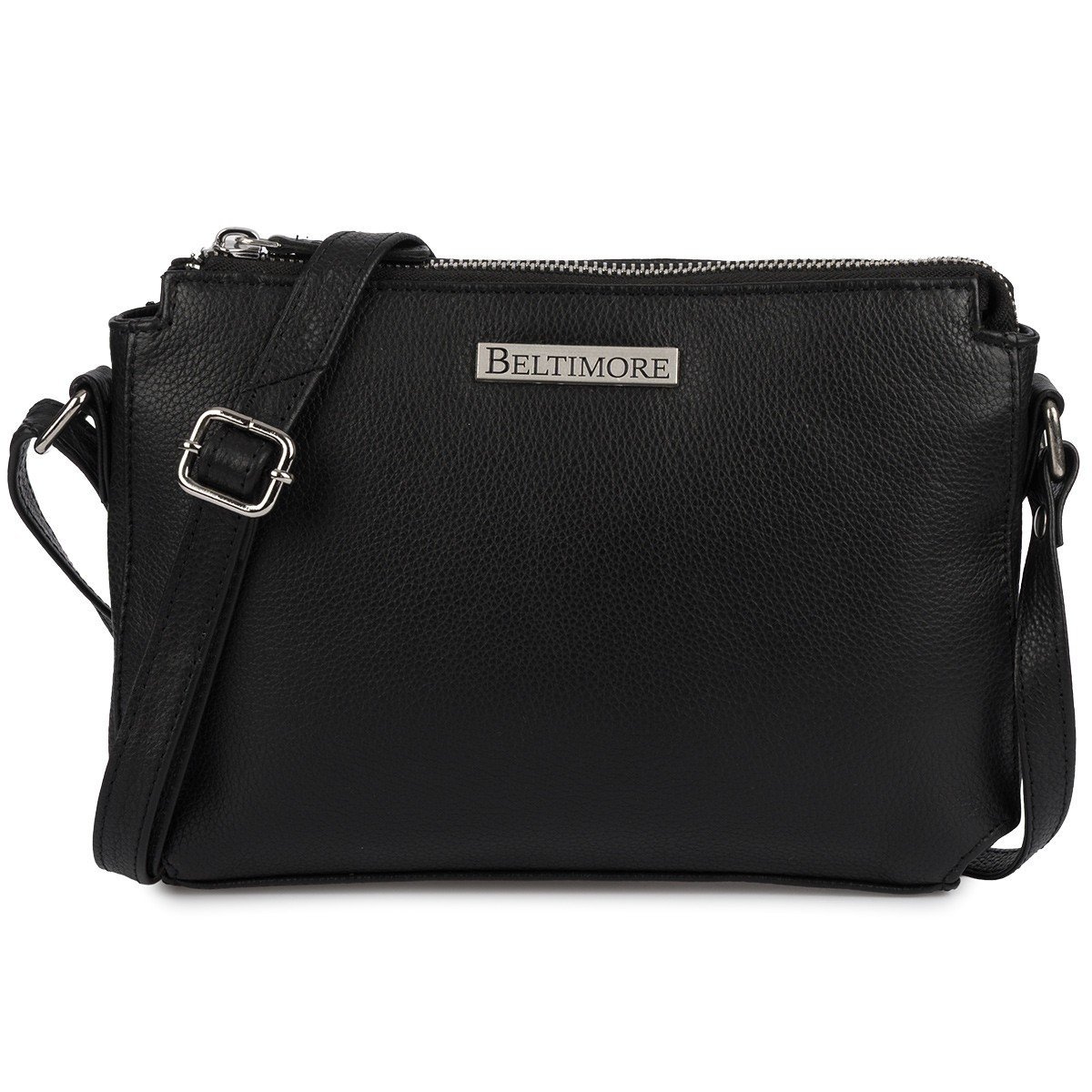 Torebka damska skórzana listonoszka mała premium czarna klasyczna Beltimore