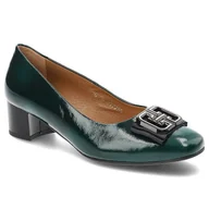 Czółenka - Zielone Czółenka Clasicco Damskie Eleganckie Obuwie - miniaturka - grafika 1