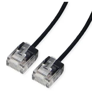 ROLINE UTP Data Center Patch Cord Cat.6A Class EA, LSOH, Slim, Ultra Short Connector, czarny, 5 m - Patchcordy - miniaturka - grafika 1