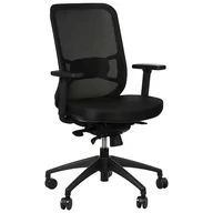 Fotele i krzesła biurowe - Stema Fotel GN-310 czarny z regulowanymi podłokietnikami GN-310-C - miniaturka - grafika 1