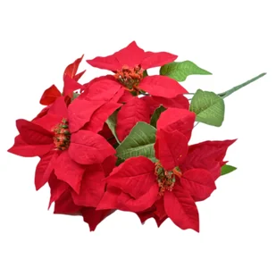 Gwiazda betlejemska bukiet 48 x 20 cm 7 sztuk zielono-czerwony - Sztuczne kwiaty - miniaturka - grafika 1