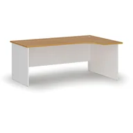 Biurka - Biurko narożne PRIMO WHITE, 1800 x 1200 mm, prawe, biały/buk - miniaturka - grafika 1