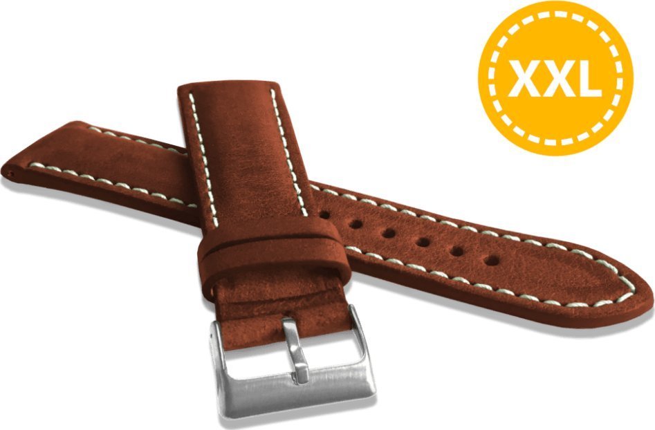 Lavvu LAVVU XXL Naturalnie barwiony brązowy pasek NATURE ze skóry Top Grain - 24 XXL