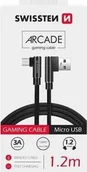 Kable USB - Kabel USB Swissten USB-A - microUSB 1.2 m Czarny 71527500 - miniaturka - grafika 1