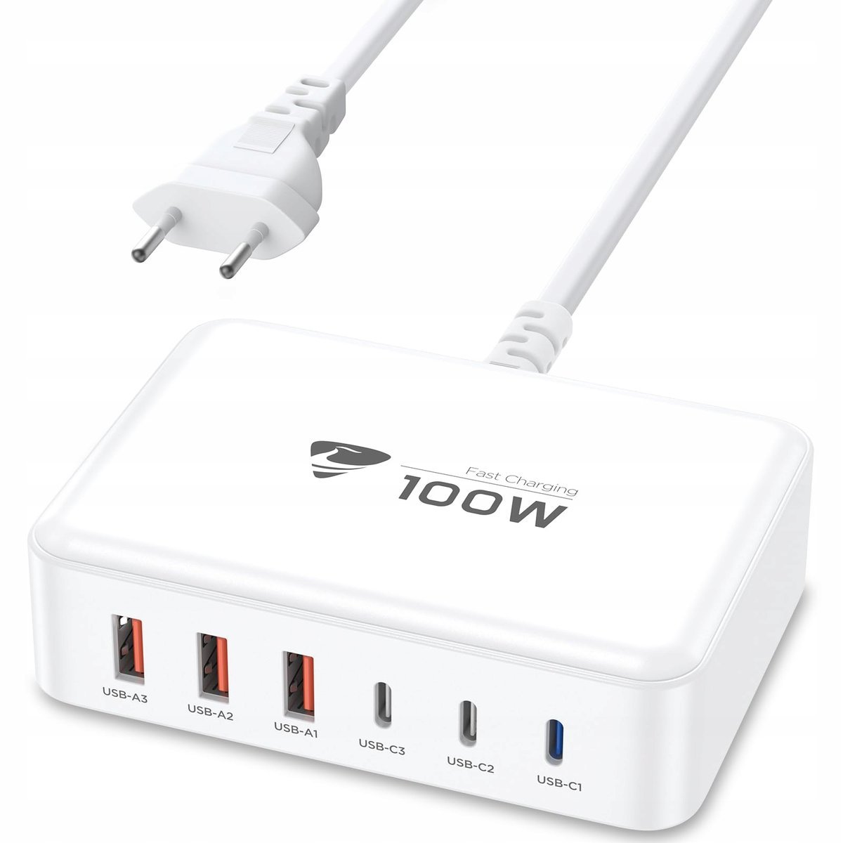 Aione Ładowarka Usb-C 100W 6-Port Szybka Pd Gan Iphone Macbook