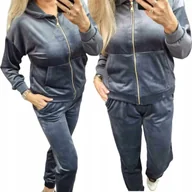 Dresy damskie - Rozpinany Dres Damski Welur 62 64 11xl 12xl graf wygodny otulający SUPERBIG - miniaturka - grafika 1