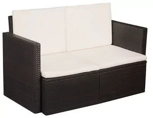 Sofa ogrodowa ELIOR Jules, ciemnobrązowo-kremowa, 74x118x65 cm - Sofy ogrodowe - miniaturka - grafika 1