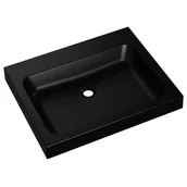 Umywalki - Umywalka MILET 49 Granitowa deep black 49 x 61 x 9 cm - miniaturka - grafika 1