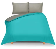 Pościel - Pościel dwustronna 160x200 Duale turkusowo-szara z torbą - miniaturka - grafika 1