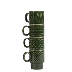 Filiżanki Do Espresso, 4 Szt., Zielone, Ceramika, 0,1 L - Filiżanki - miniaturka - grafika 1