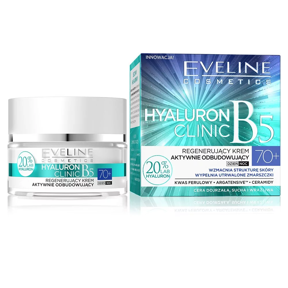 Eveline Hyaluron Clinic 70+ Regenerujący krem do twarzy na dzień i noc 50 ml