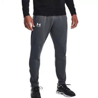 Spodenki męskie - Under Armour Pique Track Pants 1366203-012 męskie spodnie szare - grafika 1