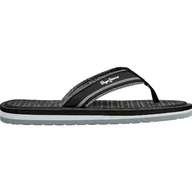 Klapki i japonki męskie - Pepe Jeans Męskie klapki West Basic, czarne (czarne), 43 EU, Czarny, 43 EU - miniaturka - grafika 1