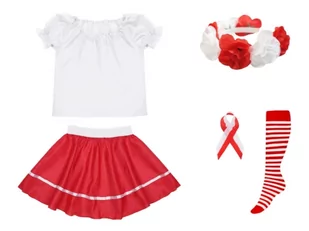 ZESTAW NARODOWY BIAŁO-CZERWONY 98-110 5el - Dresy i komplety dla dziewczynek - miniaturka - grafika 1