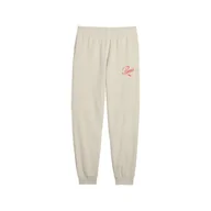 Odzież sportowa dziecięca - Młodzieżowe spodnie dresowe Essentials Script PUMA Alpine Snow White - miniaturka - grafika 1