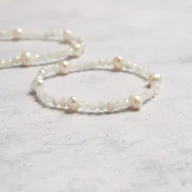 Bransoletki - Kamień księżycowy & perły BRANSOLETKA - miniaturka - grafika 1