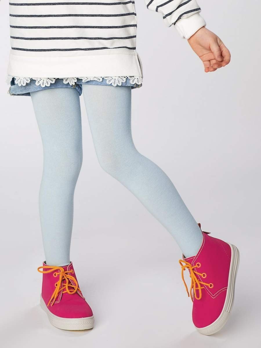 Dziewczęce rajstopy gładkie 80den błękitne Marilyn r.104/110