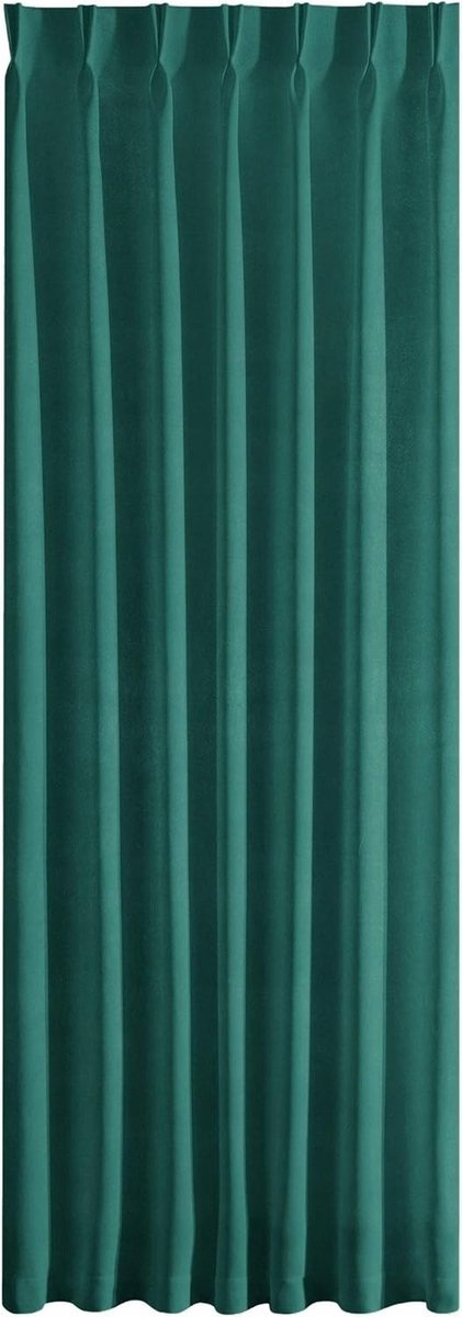 Zasłona welwetowa INES taśma z szelkami ci. zieleń półzaciemniająca 140x270