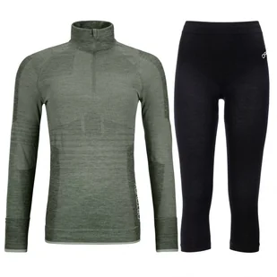 Ortovox 230 Competition 1/2 zip / 3/4 pant, zestaw, damski, zielony/czarny - Pozostała odzież narciarska - miniaturka - grafika 1