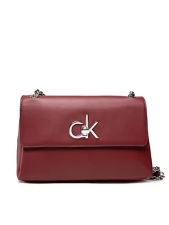 Torebki damskie - Calvin Klein Torebka Re-Lock Ew Conv Flap Xbody K60K608174 Bordowy - grafika 1