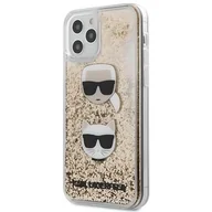 Etui i futerały do telefonów - Karl Lagerfeld KLHCP12MKCGLGO iPhone 12 6,1" Max/Pro złoty/gold hardcase Liquid Glitter Karl&Choupette - miniaturka - grafika 1