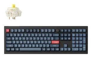 Keychron V6 Max USB + RF Wireless + Bluetooth QWERTZ Niemiecki Czarny, Szary V6M-D4-DE - Klawiatury - miniaturka - grafika 1