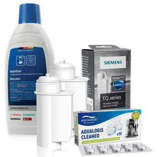 Zestaw Siemens, Filtr Intenza TZ70003 2 szt, Odkamieniacz 311968 500ml, Tabletki Odtłuszczające Aqualogis Cleaneo - Akcesoria i części do ekspresów do kawy - miniaturka - grafika 1
