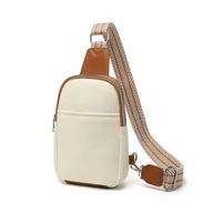 Torebki damskie - Miss Lulu Damska torba na brzuch, torba na ramię, damska torba crossbody, mała torba na ramię damska, beżowy/brązowy, jeden rozmiar - miniaturka - grafika 1