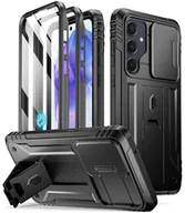 Etui i futerały do telefonów - POETIC Revolution Etui do Samsung Galaxy A55 5G [Przesuwana osłona kamery] wytrzymałe, odporne na uderzenia etui na telefon komórkowy w jakości wojskowej ze stojakiem, czarne - miniaturka - grafika 1