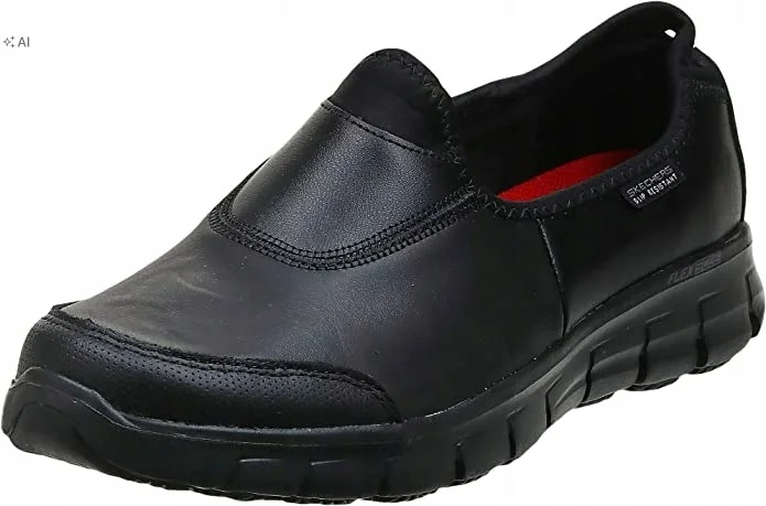 SKECHERS SURE TRACK PÓŁBUTY DAMSKIE CZARNE SKÓRZANE 37 16MA