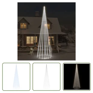 The Living Store Choinka LED do masztu flagowego Zimna biel 1134 diody LED 800 cm - Choinki - miniaturka - grafika 1