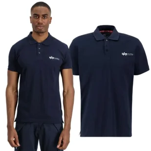 Koszulka Alpha Industries Basic Polo SL 106600 07 - Rep.Blue M - Odzież taktyczna i umundurowanie - miniaturka - grafika 1