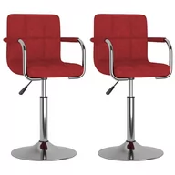 Krzesła - vidaXL Obrotowe krzesła stołowe 2 szt. winna czerwień obite tkaniną 334747 - miniaturka - grafika 1