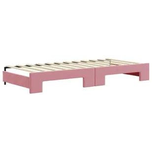 Sofa rozsuwana z szufladami, różowa, 90x200 cm, aksamit Lumarko! - Łóżka - miniaturka - grafika 7