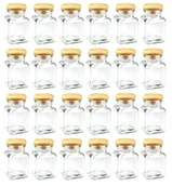 Pojemniki kuchenne - 24x Słoiki na przyprawy 150 ml z eleganckim drewnianym zamknięciem - miniaturka - grafika 1