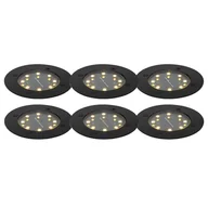 Lampy ogrodowe - QAZQA Zestaw 6 reflektorów naziemnych czarnych z diodą LED IP65 Solar - Terry - miniaturka - grafika 1