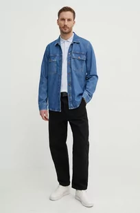 Pepe Jeans koszula jeansowa męska kolor niebieski regular z kołnierzykiem klasycznym - Koszule męskie - miniaturka - grafika 1