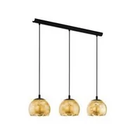 Lampy sufitowe - Eglo Albaraccin 98525 lampa wisząca zwis oprawa 3x40W E27 czarna złota - miniaturka - grafika 1