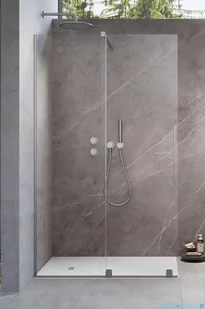 Radaway Furo Brushed Nickel kabina Walk-in 120x200cm lewa szczotkowany nikiel 10106638-91-01L/10110594-01-01 - Kabiny prysznicowe - miniaturka - grafika 1