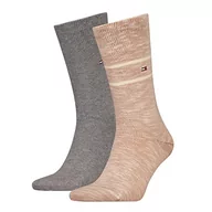 Skarpetki męskie - Tommy Hilfiger Męskie skarpety TH Men 2P SLUB CLSSC, beżowe, 39/42, beżowy, 39-42 EU - miniaturka - grafika 1