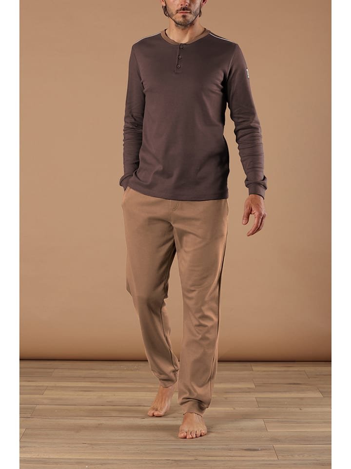 maryplaid Piżama w kolorze brązowym