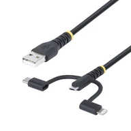 Kable komputerowe i do monitorów - StarTech RLTCUB1MBK kabel USB USB 2.0 1 m USB A Micro-USB B Czarny - miniaturka - grafika 1