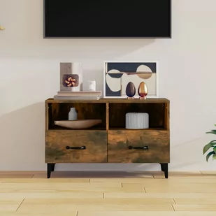 Lumarko Szafka pod telewizor, przydymiony dąb, 80x36x50 cm - Szafki RTV - miniaturka - grafika 1