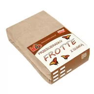 Prześcieradła - Prześcieradło frotte z gumką KARO 200x220 cm, beżowe 009 grube 200g/m2 - miniaturka - grafika 1