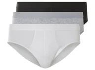 Majtki męskie - LIVERGY® Slipy męskie z bawełny, 3 pary (9/3XL, Czarny/ szary/ biały) - miniaturka - grafika 1