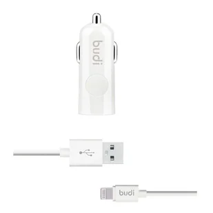 BUDI Ładowarka samochodowa BUDI USB 12W z kablem Lightning w zestawie biała BD062L - Ładowarki samochodowe - miniaturka - grafika 5