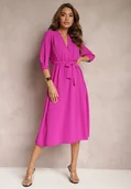 Sukienki - Fuksjowa Sukienka Canopis - miniaturka - grafika 1