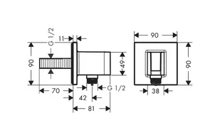 Axor ShowerSolutions Przyłącze węża z uchwytem czarny mat 36734670 - odbiór osobisty: Kraków, Warszawa - Akcesoria do armatury i ceramiki - miniaturka - grafika 1