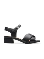 Sandały damskie - Clarks Skórzane sandały "Serina35 Cross" w kolorze czarnym - miniaturka - grafika 1